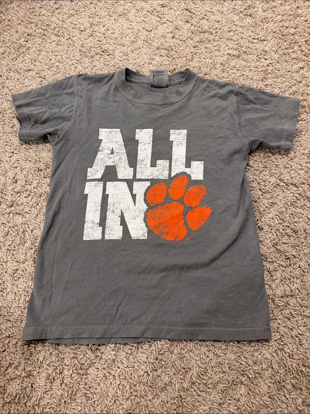 Clemson Comfort Colors Kids 'ALL IN' Tee (small)